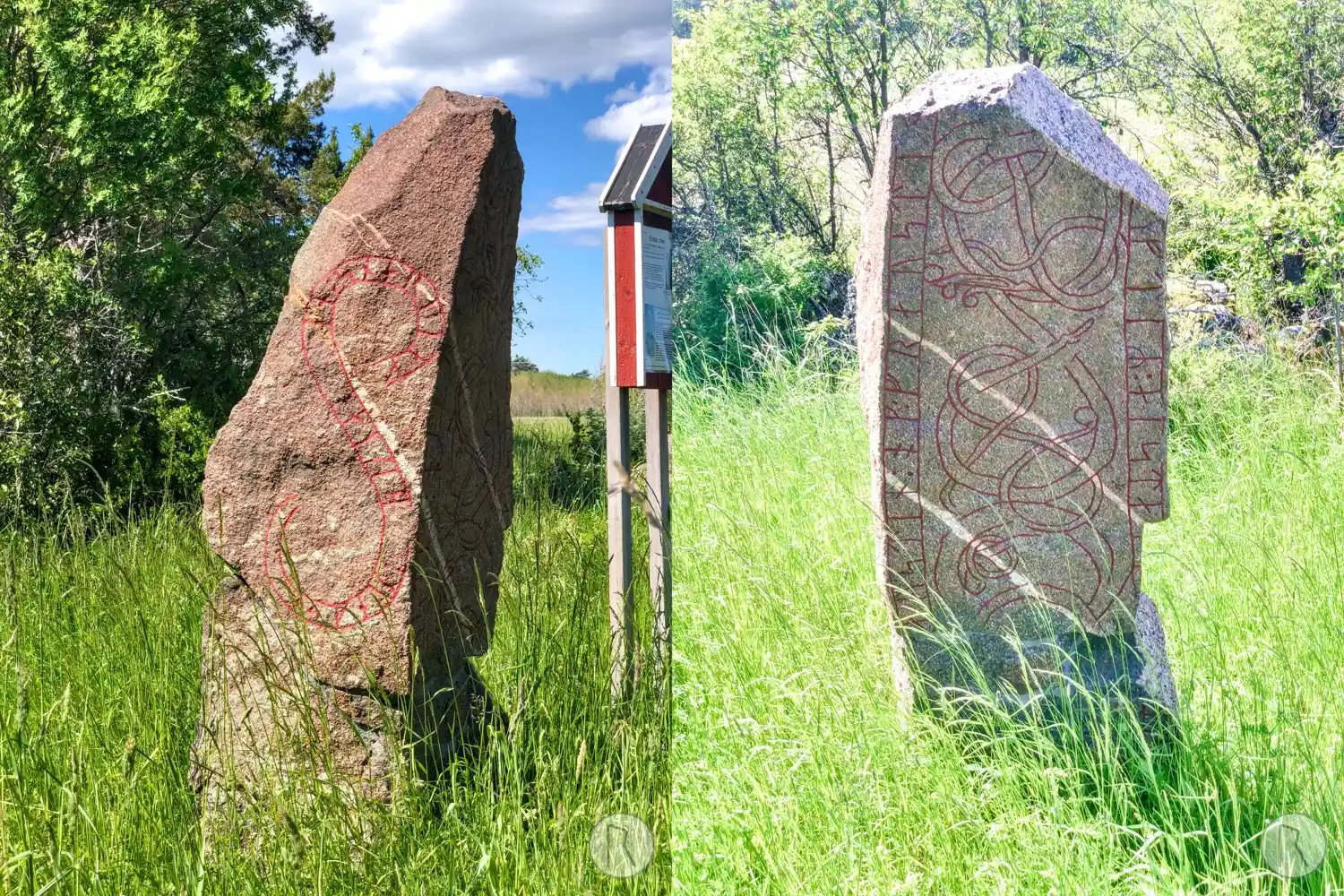 Rune-stone Estes sten, U44, L2015:5401 in Skå parish, Ekerö municipality