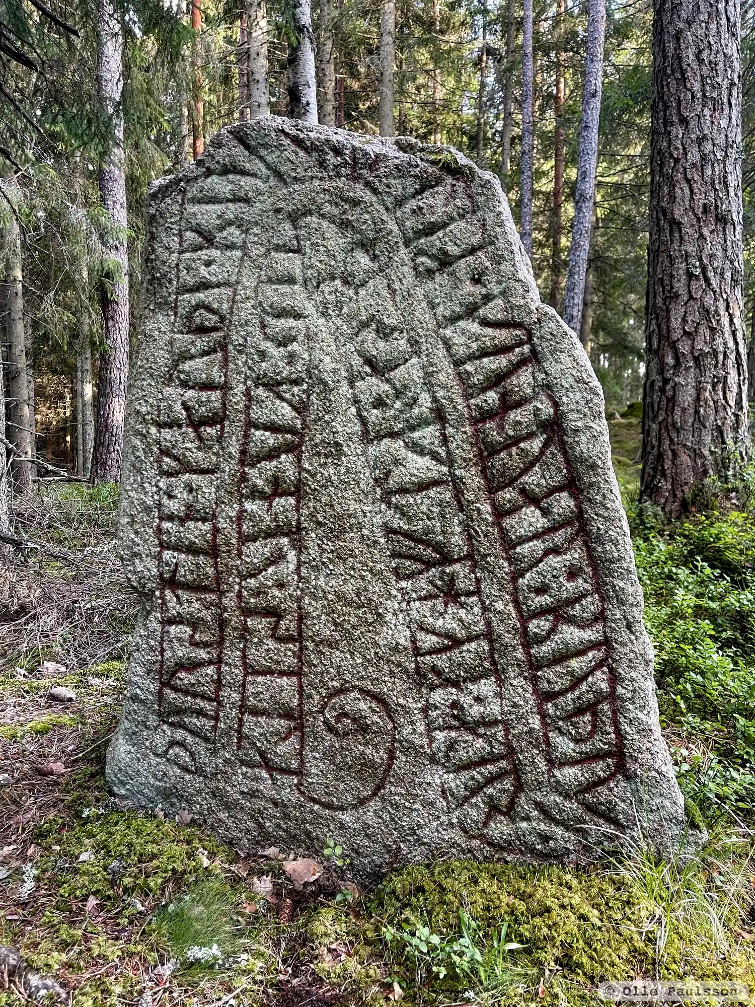 Rune-stone Skrivsten, Sm96, L1974:9567 in Lannaskede parish, Vetlanda municipality