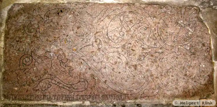 Fotografi av Runristning i gravkontext G1, L1975:427 taget av Melgert Rink