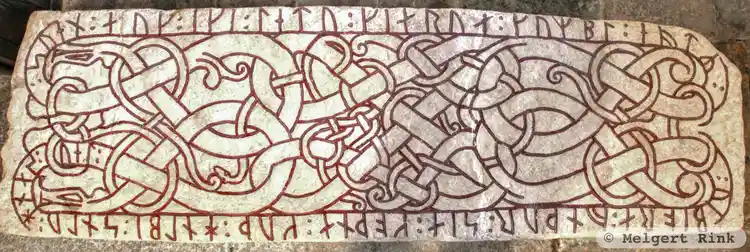 Fotografi av Runristning i gravkontext Ög220, L2009:169 taget av Melgert Rink